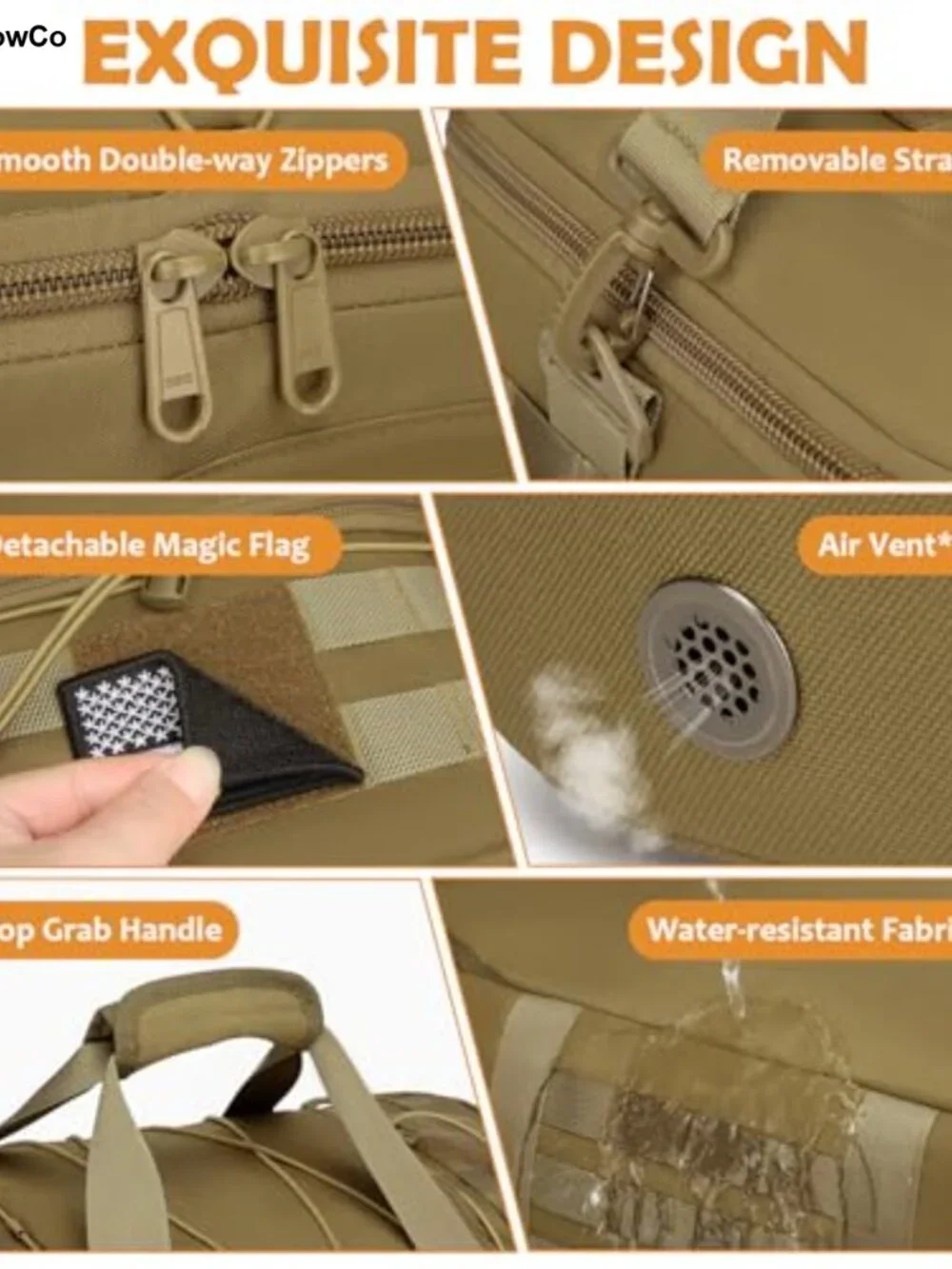 50L 3-in-1 Gym Duffle Bag Travel Backpack with Shoe Compartment
